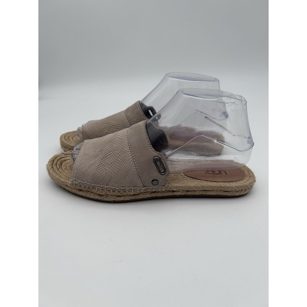 UGG 'Cherry Exotic' Beige Snake Embossed Espadrille Slide Sandals 7 Store Sample